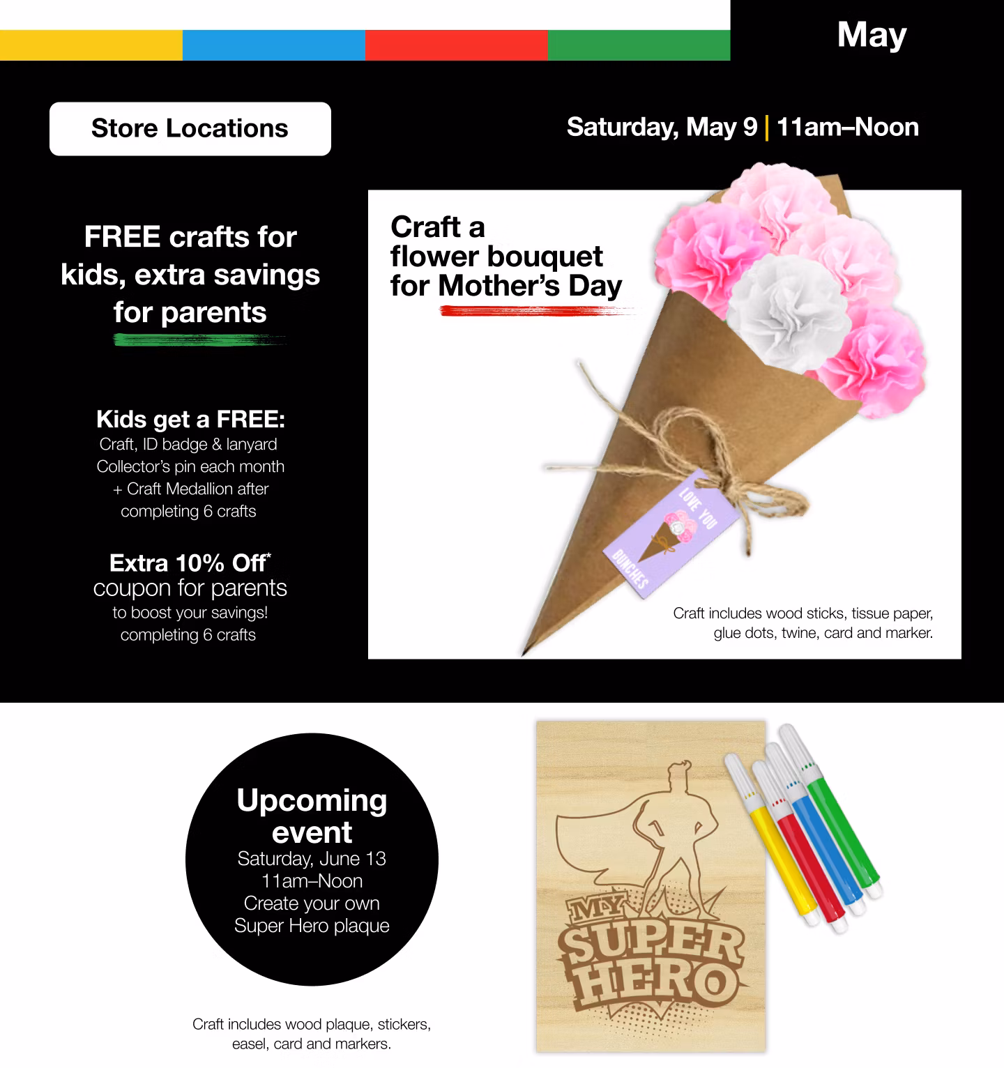 JCPenny Kids Workshop 2026 May母親節花束手作 Craft a Flower Bouquet